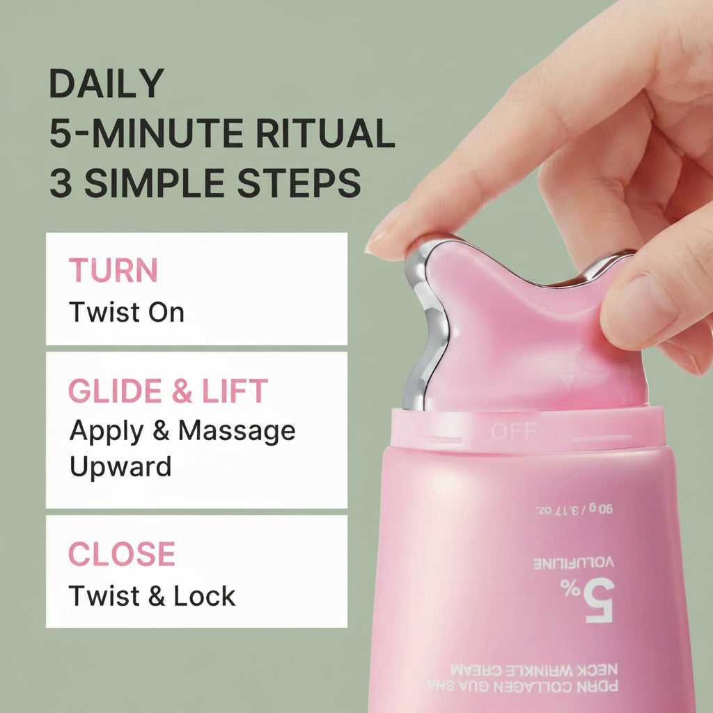[NEW] [Medicube] PDRN Collagen Gua Sha Neck Wrinkle Cream | Built-In Gua Sha Massager with Volufiline 5% + PDRN | Firming, Contour Care for the Look of Fine Lines, Jawline, Neck, Décolleté,Underarms, Chest, Legs, Shoulder | Massage Cream | Korean Skincare